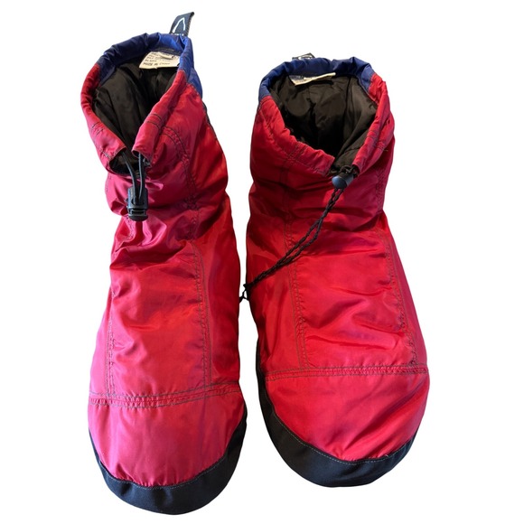 Sierra Designs Down Booties Red Blue Insulated Camp Slippers Mens XL RN 60916 main image 8